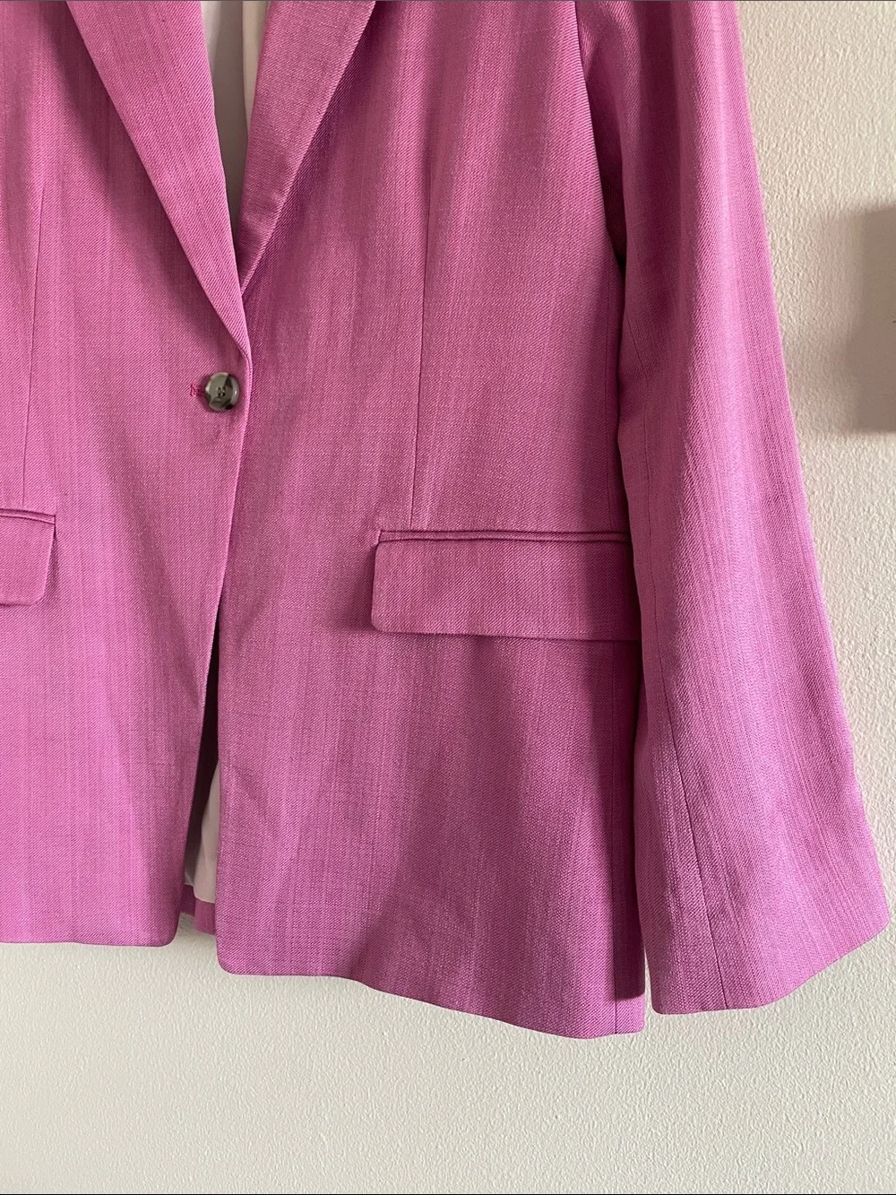 & Other Stories Single Breasted Fitted Waist Blazer Women 6 Italian Fabric Pink